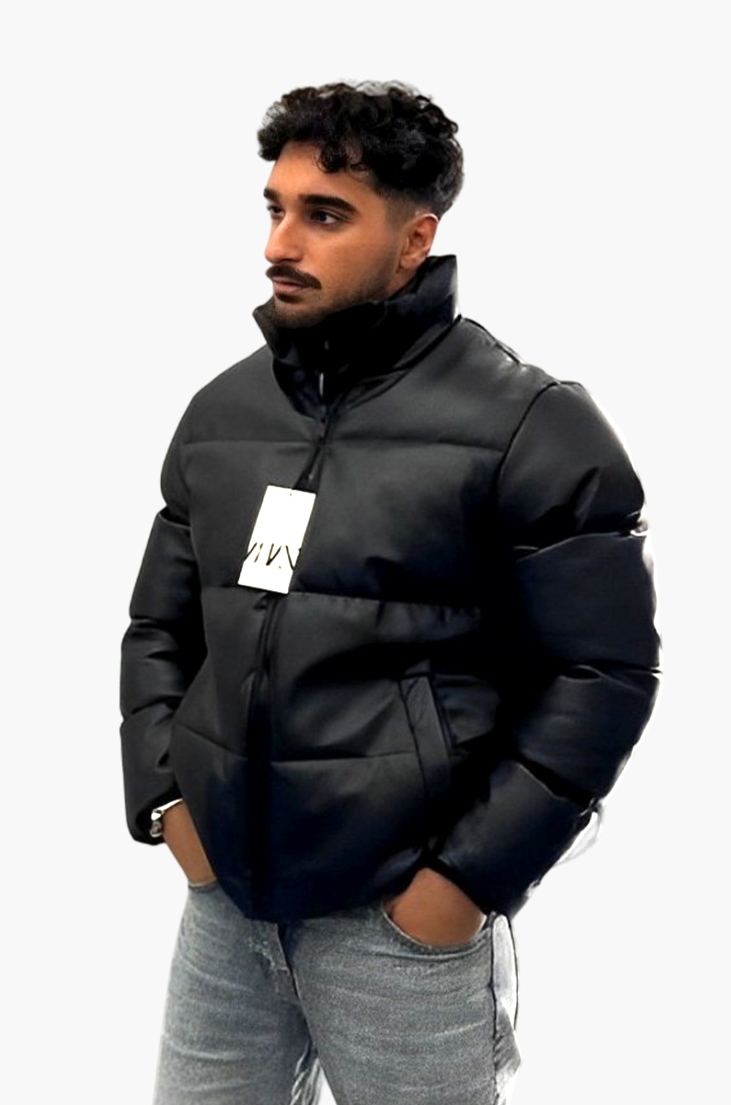 Tri Lined Black Puffer Jacket