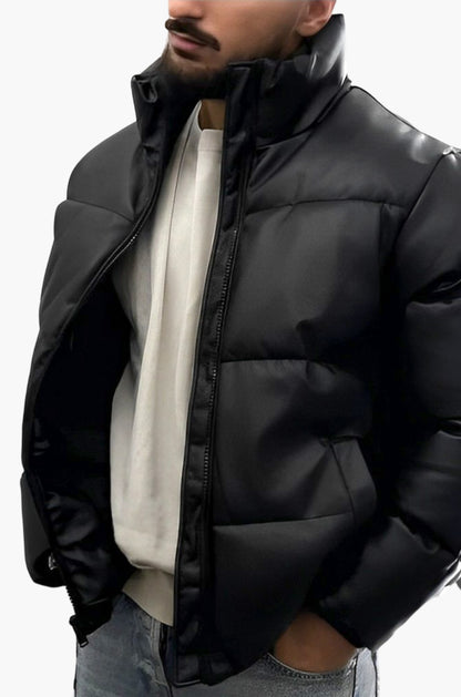 Tri Lined Black Puffer Jacket